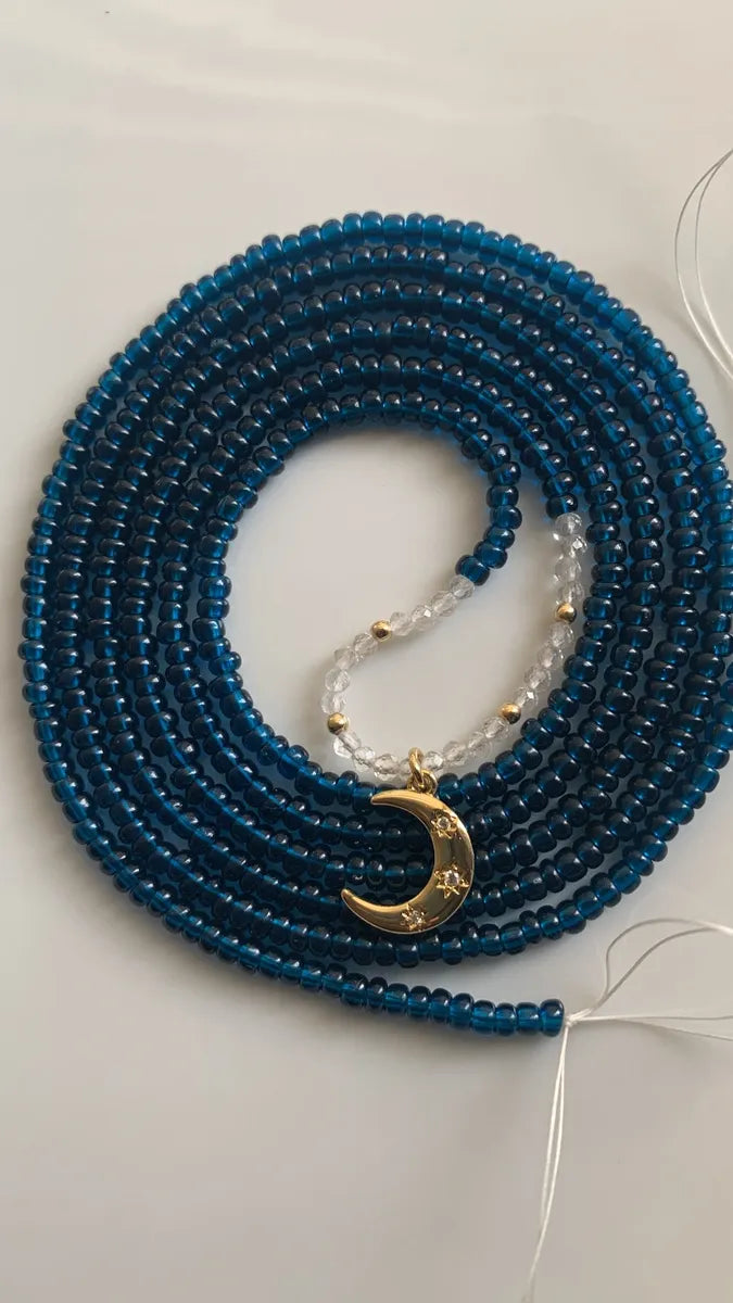 Gold Filled Moon Charm w/ Clear Quartz